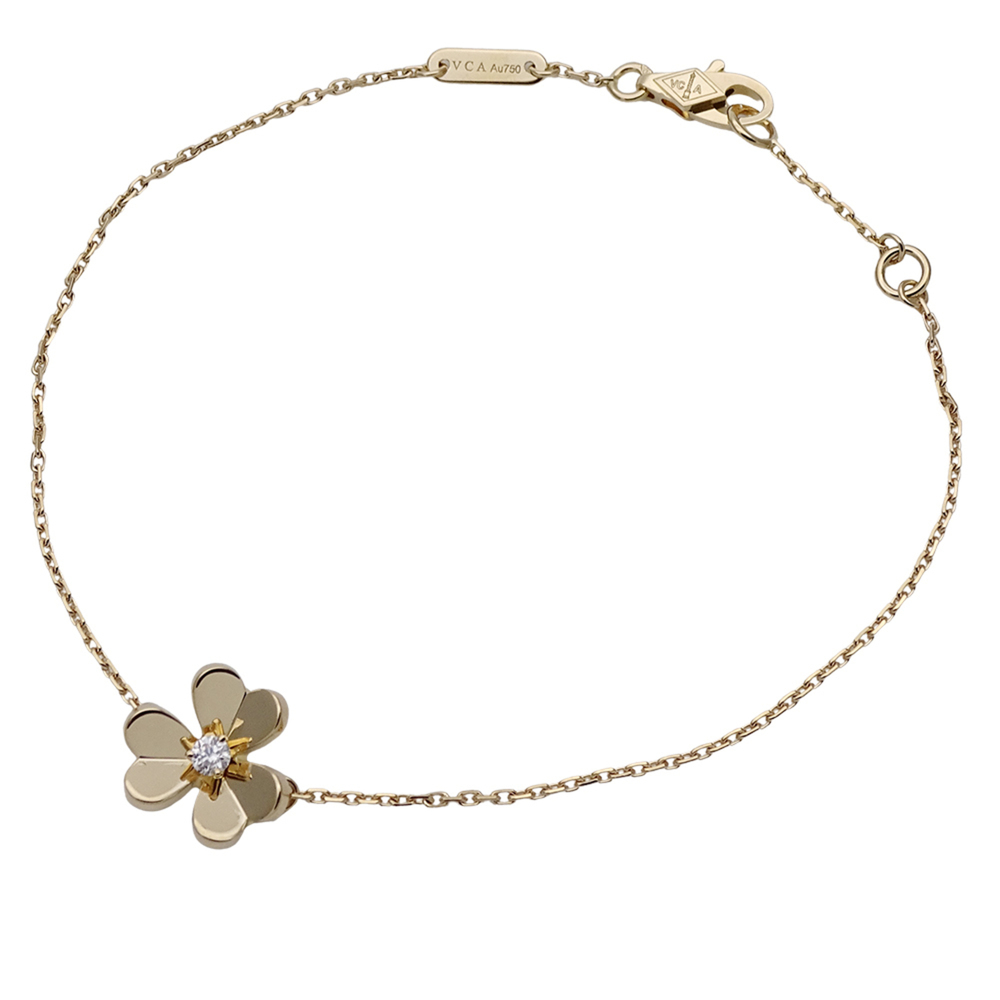 VAN CLEEF & ARPELS Gold Diamond Charm Bracelet
